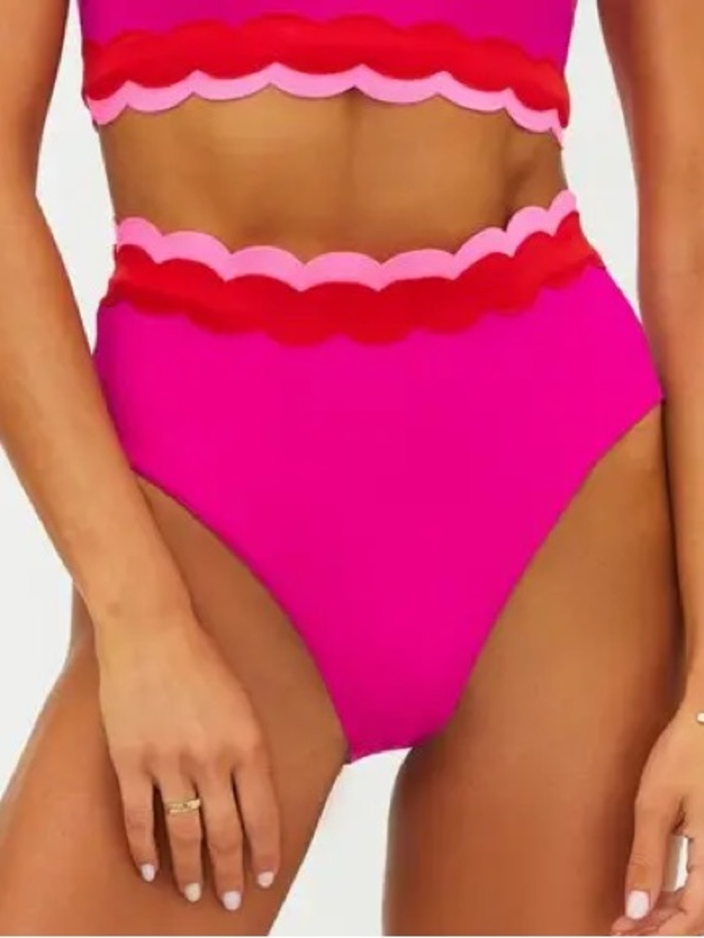 New! Beach Riot Harriet High-Waisted Bikini Bottom Electric Wave 34156